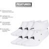 imageadidas Mens Superlite 30 Super No Show Socks 6Pair Ultra LowProfile Arch Compression for Secure FitWhiteBlack