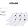 imageadidas Mens Superlite No Show Socks with Arch Compression Athletic Durable Lightweight Breathable 6PackWhiteBlack30