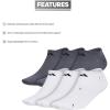 imageadidas Mens Superlite No Show Socks with Arch Compression Athletic Durable Lightweight Breathable 6PackWhiteBlackOnix Grey