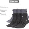 imageadidas Mens Superlite Quarter Socks 6Pack Durable Lightweight Athletic Breathable with Compression Arch SupportOnix GreyBlack