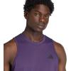 imageadidas Mens Training Essentials Feel Ready Logo Sleeveless TShirtAurora PlumBlack