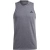 imageadidas Mens Training Essentials Feel Ready Logo Sleeveless TShirtDark Grey HeatherWhiteBlack