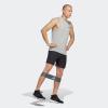 imageadidas Mens Training Essentials Feel Ready Logo Sleeveless TShirtMedium Grey HeatherWhiteBlack