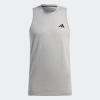 imageadidas Mens Training Essentials Feel Ready Logo Sleeveless TShirtMedium Grey HeatherWhiteBlack