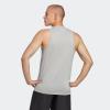 imageadidas Mens Training Essentials Feel Ready Logo Sleeveless TShirtMedium Grey HeatherWhiteBlack