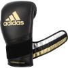 imageadidas Speed 500 Pro Boxing Gloves  Genuine Leather Training Gloves for Men ampamp Women LaceUp Heavy Bag ampamp Kickboxing GlovesBLACKGOLDSILVER