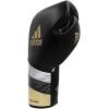 imageadidas Speed 500 Pro Boxing Gloves  Genuine Leather Training Gloves for Men ampamp Women LaceUp Heavy Bag ampamp Kickboxing GlovesBLACKGOLDSILVER