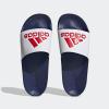 imageadidas Unisex Adult Adilette Shower Slip On SlidesWhiteBetter ScarletVictory Blue
