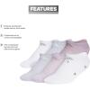 imageadidas Womens Athletic Cushioned 6Pack No Show Socks  No Show Socks for Secure Fit Cushioned Comfort Low ProfilePreloved Fig PurpleClear Onix GreyWhite