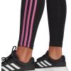 imageadidas Womens Essentials 3Stripes LeggingsBlackSemi Pulse Lilac