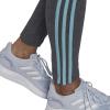imageadidas Womens Essentials 3Stripes LeggingsDark Grey HeatherMint Ton