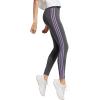 imageadidas Womens Essentials 3Stripes LeggingsDark Grey HeatherViolet Fusion