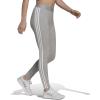 imageadidas Womens Essentials 3Stripes LeggingsMedium Grey HeatherWhite