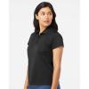 imageadidas Womens Solid Performance Short Sleeve Polo ShirtCollegiate PurpleWhite