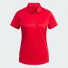 imageadidas Womens Solid Performance Short Sleeve Polo ShirtCollegiate Red