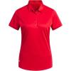 imageadidas Womens Solid Performance Short Sleeve Polo ShirtCollegiate Red