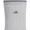 imageadidas Womens Super Soft Cushioned Comfort Cozy Crew Socks 3PairClear Onix GreyBlackWhite
