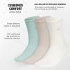 imageadidas Womens Super Soft Cushioned Comfort Cozy Crew Socks 3PairHazy GreenWonder BeigeWonder White