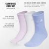 imageadidas Womens Super Soft Cushioned Comfort Cozy Crew Socks 3PairIce LavenderWhiteBlue Spark