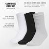 imageadidas Womens Super Soft Cushioned Comfort Cozy Crew Socks 3PairWhiteBlackClear Onix Grey
