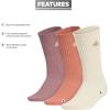 imageadidas Womens Super Soft Cushioned Comfort Cozy Crew Socks 3PairWonder WhiteWonder ClayWonder Orchid Purple