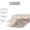 imageadidas Womens Superlite 30 6Pack Super No Show Athletic Socks Invisible Ultra LowProfile Cushion ampamp Arch CompressionWonder BeigeMagic BeigeTrace Brown