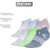 imageadidas Womens Superlite 30 No Show Athletic Socks 6Pair LowProfile Fit with Targeted Padding and Arch CompressionPreloved Fig PurpleBlue DawnClear Onix Grey