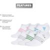 imageadidas Womens Superlite 30 No Show Athletic Socks 6Pair LowProfile Fit with Targeted Padding and Arch CompressionWhiteBlue BurstClear Onix Grey