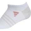imageadidas Womens Superlite 30 No Show Athletic Socks 6Pair LowProfile Fit with Targeted Padding and Arch CompressionWhiteClear Onix GreyWarm Clay Pink