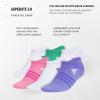 imageadidas Womens Superlite 30 No Show Athletic Socks 6Pair LowProfile Fit with Targeted Padding and Arch CompressionWhiteSemi Court GreenPink Fusion