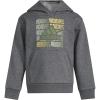 imageadidas Boys Long Sleeve Fleece Pullover HoodieCharcoal Grey Heather Green