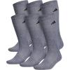 imageadidas Mens Athletic Cushioned 6Pack Crew Cushioned Crew Socks with Arch Compression for a Secure FitHeather GreyBlack