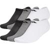 imageadidas Mens Athletic Cushioned Socks 6Pack No Show with Arch SupportWhiteAlumina BeigeCarbon Grey