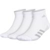 imageadidas Mens Climacool Superlite Quarter Socks 3 PackWhiteLight Onix GreyClear Onix Grey