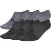 imageadidas Mens Superlite 30 Super No Show Socks 6Pair Ultra LowProfile Arch Compression for Secure FitOnix GreyBlack