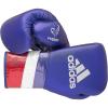imageadidas Speed 500 Pro Boxing Gloves  Genuine Leather Training Gloves for Men ampamp Women LaceUp Heavy Bag ampamp Kickboxing GlovesMET BLUEREDSILVER