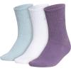 imageadidas Womens Super Soft Cushioned Comfort Cozy Crew Socks 3PairWonder BlueShadow Violet