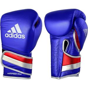 imageadidas AdiSpeed 501 Pro Kickboxing ampamp Boxing Gloves for Men ampamp Women  Leather Training Gloves for Heavy Bag Sparring ampamp FitnessMET BLUEREDSILVER
