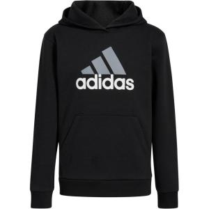 imageadidas Boys Long Sleeve Fleece Pullover HoodieBlack Grey