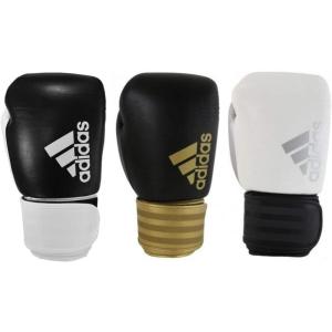 imageadidas Hybrid 200 Leather Boxing and Kickboxing Gloves for Women ampamp MenBLACKWHITE