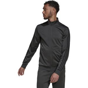 imageadidas Mens 3S FullZip Training Athletic Outerwear Casual Full Zip  WhiteDark Grey HeatherBlack