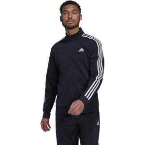 imageadidas Mens 3S FullZip Training Athletic Outerwear Casual Full Zip  WhiteLegend InkWhite