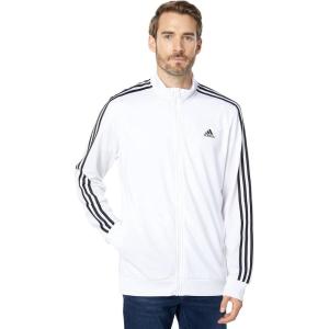 imageadidas Mens 3S FullZip Training Athletic Outerwear Casual Full Zip  WhiteWhiteBlack