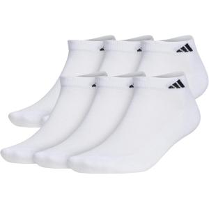 imageadidas Mens Athletic Cushioned Low Cut Socks with Arch Compression for a Secure Fit 6PairWhiteBlack