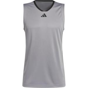 imageadidas Mens Basketball Legends 3Stripes Tank TopGreyBlack