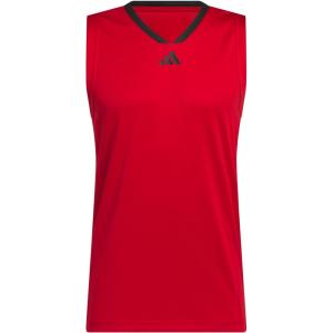 imageadidas Mens Basketball Legends 3Stripes Tank TopTeam Power Red 2Black