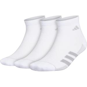 imageadidas Mens Climacool Superlite Quarter Socks 3 PackWhiteLight Onix GreyClear Onix Grey