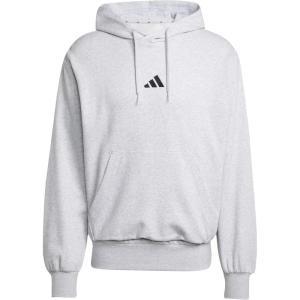 imageadidas Mens Essentials Feel Cozy Fleece HoodieLight Grey HeatherBlack