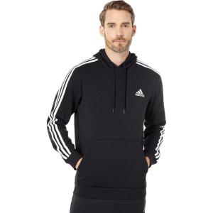 imageadidas Mens Essentials Fleece 3 Stripes Hoodie Training Athletic Outerwear Casual  GreyBlackWhite