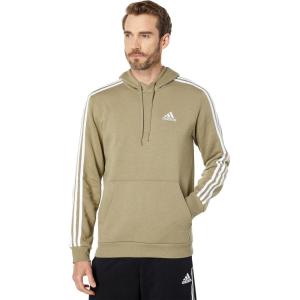 imageadidas Mens Essentials Fleece 3 Stripes Hoodie Training Athletic Outerwear Casual  GreyOrbit GreenWhite